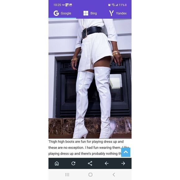 Pleaser Women’s Seduce 3000 white patent thigh high boots - Picture 9 of 9